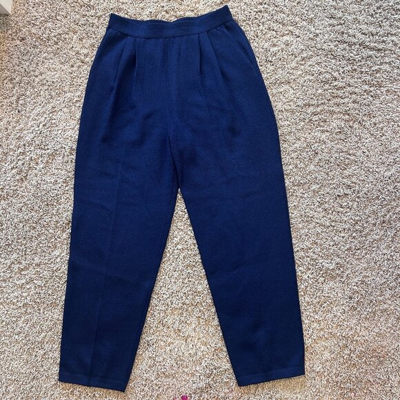 St. John Pants - ST. JOHN BASICS Midnight Blue Knit Women's Pants in Size 8